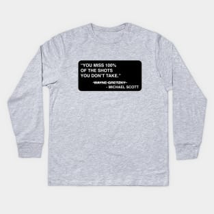 "Shots." - Michael Scott / Gretzky Kids Long Sleeve T-Shirt